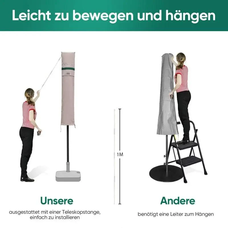 Sekey 136 x 27/35,5 cm Schutzhülle für 200 cm Sonnenschirm, aus Polyester-Gewebe