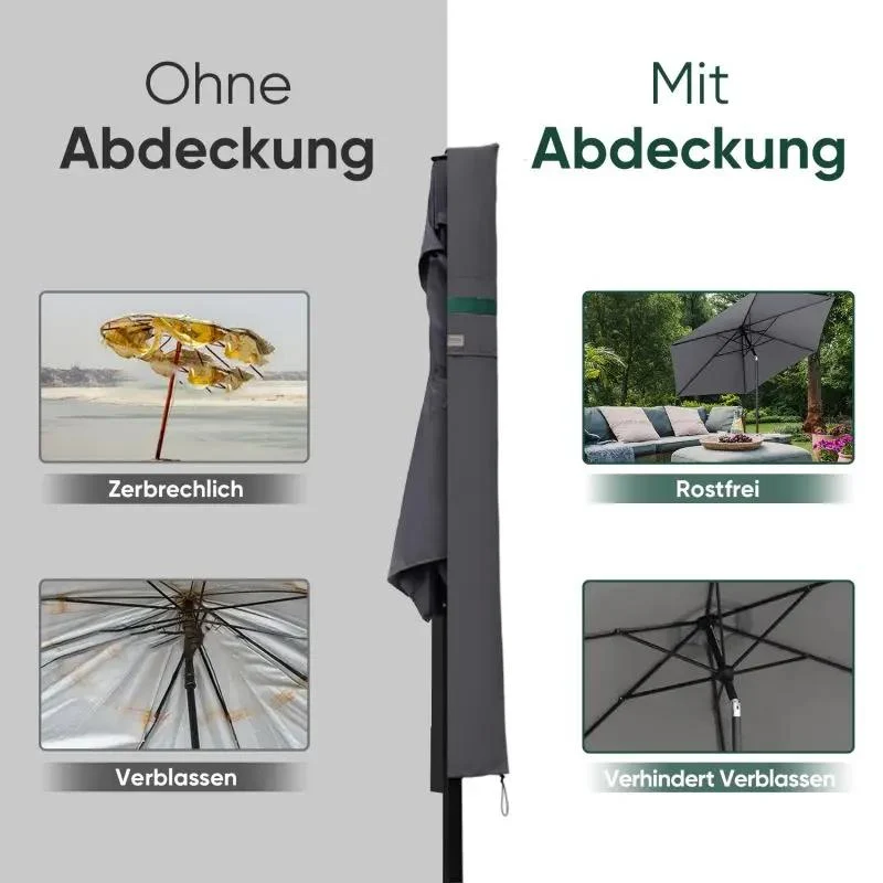 Sekey 136 x 27/35,5 cm Schutzhülle für 200 cm Sonnenschirm, aus Polyester-Gewebe