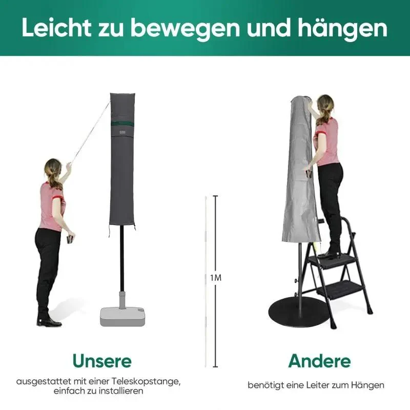 Sekey 136 x 27/35,5 cm Schutzhülle für 200 cm Sonnenschirm, aus Polyester-Gewebe