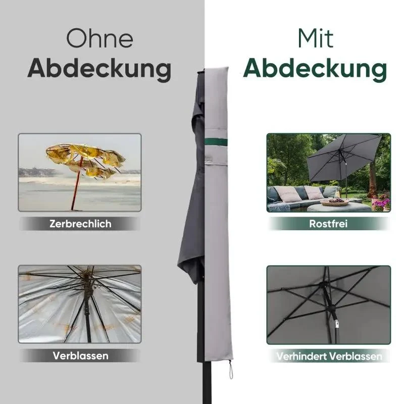 Sekey 136 x 27/35,5 cm Schutzhülle für 200 cm Sonnenschirm, aus Polyester-Gewebe
