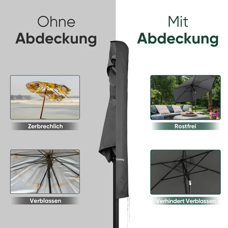 Sekey 175 x 30,5/36,5 cm Schutzhülle für 300 cm Sonnenschirm, aus Polyester-Gewebe
