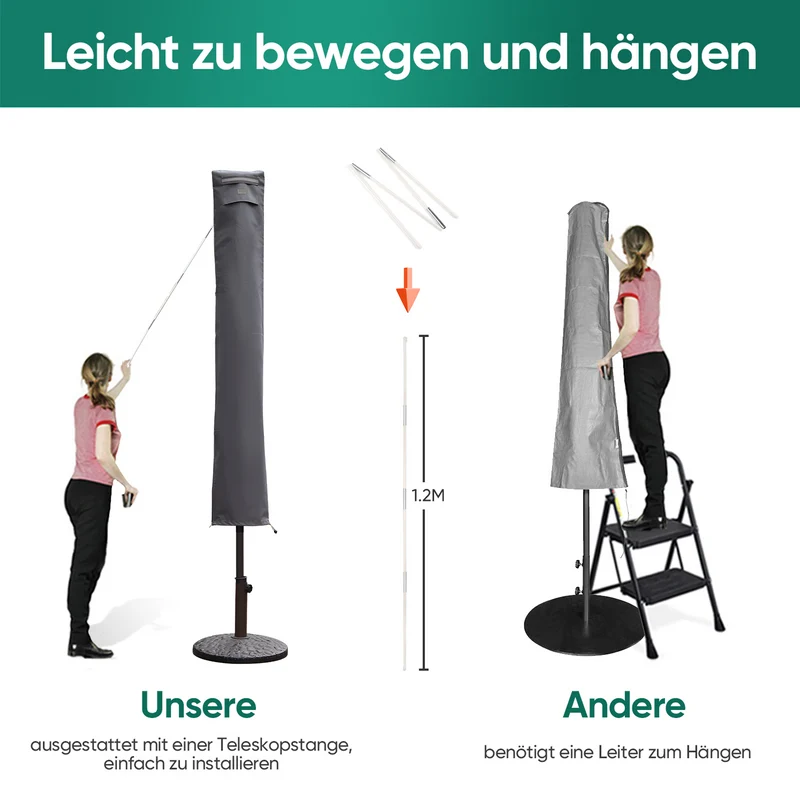 Sekey 175 x 30,5/36,5 cm Schutzhülle für 300 cm Sonnenschirm, aus Polyester-Gewebe