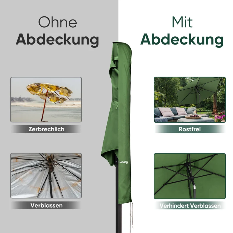 Sekey 175 x 30,5/36,5 cm Schutzhülle für 300 cm Sonnenschirm, aus Polyester-Gewebe