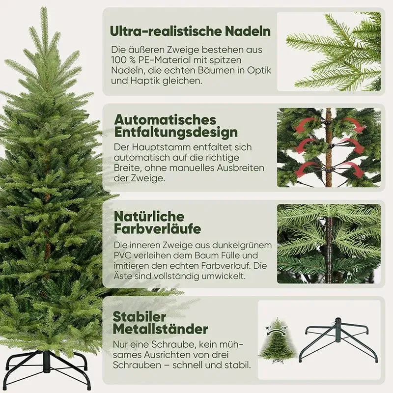 Salcar 120/150 cm Künstlicher Weihnachtsbaum, Fichte, mit 924/1372 PE-Zweige und 116/266 PVC-Zweige