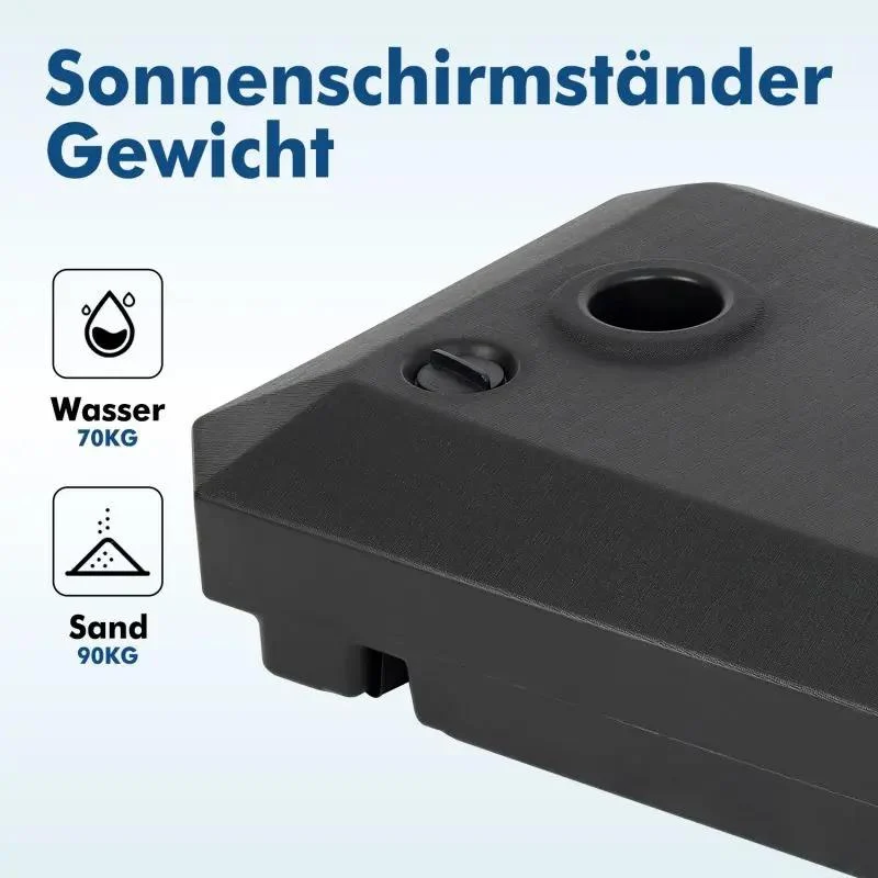Sekey Sonnenschirmständer mit Rolle, befüllbar bis 80 kg