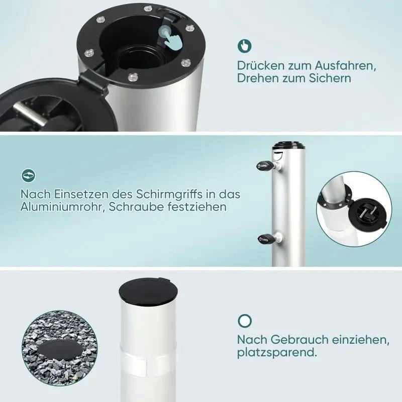 Sekey Alu Sonnenschirmständer für Wäscheständer