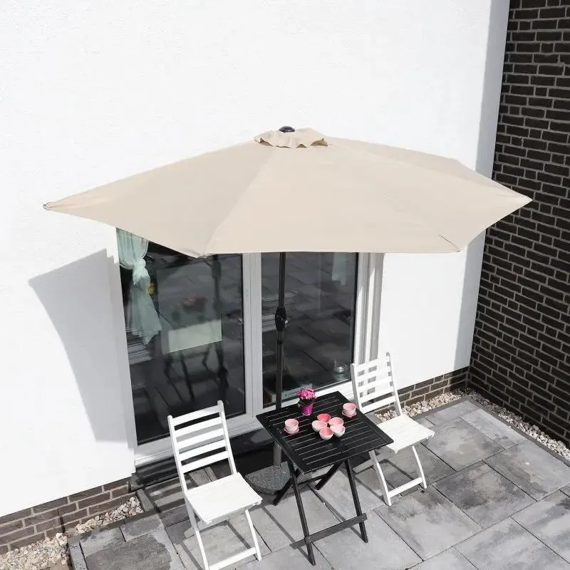 Sekey 270 cm Halbrund Sonnenschirm mit Kurbel, Sonnenschutz UV50+