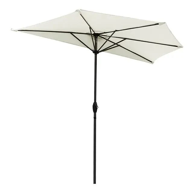 Sekey 270 cm Halbrund Sonnenschirm mit Kurbel, Sonnenschutz UV50+