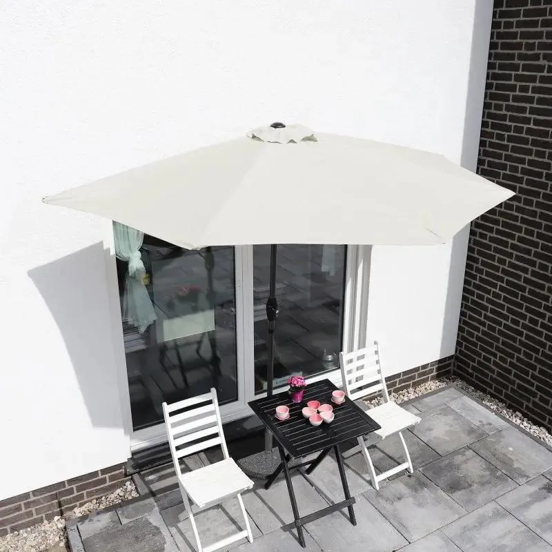 Sekey 270 cm Halbrund Sonnenschirm mit Kurbel, Sonnenschutz UV50+