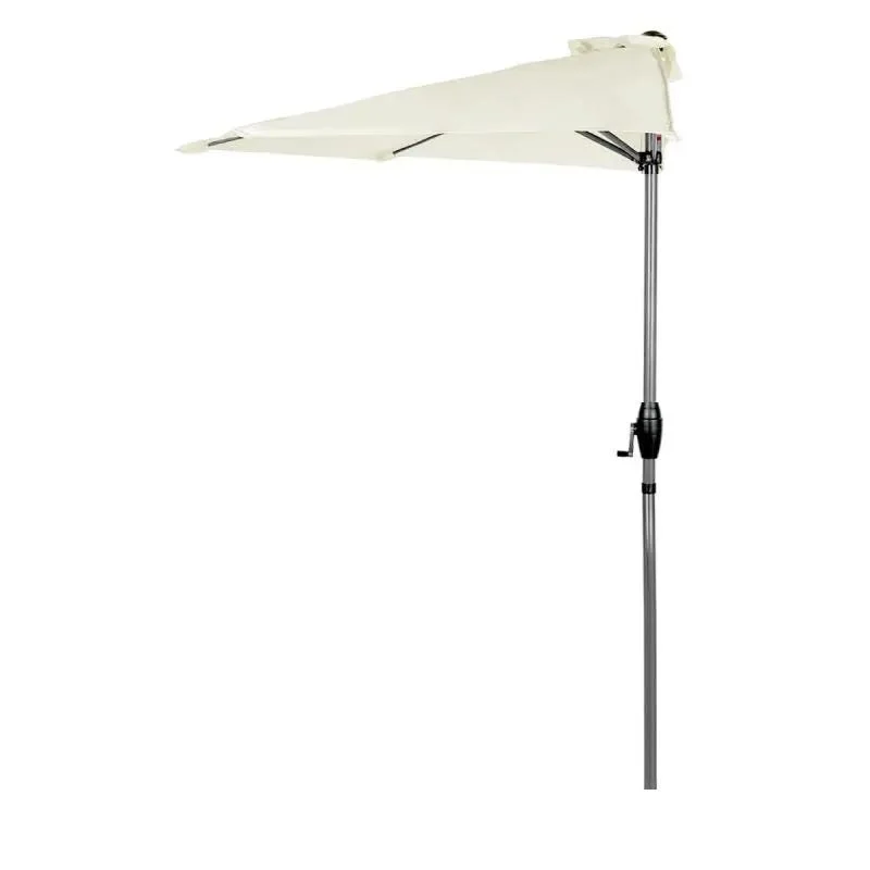 Sekey 270 cm Halbrund Sonnenschirm mit Kurbel, Sonnenschutz UV50+