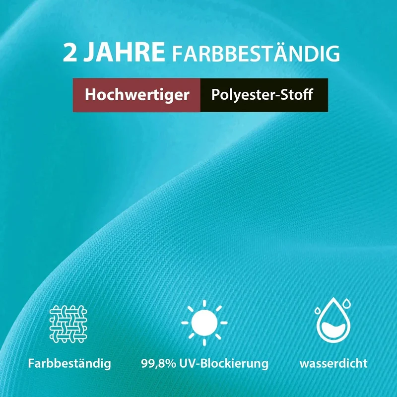 Sekey 300 x 200 cm Alu Sonnenschirm mit Kurbel, Sonnenschutz UV50+