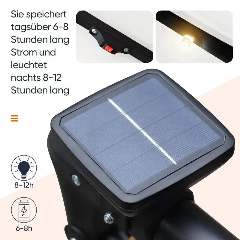 Sekey 300 cm Ampelschirm mit LED Solar Beleuchtung, Sonnenschutz UV50+