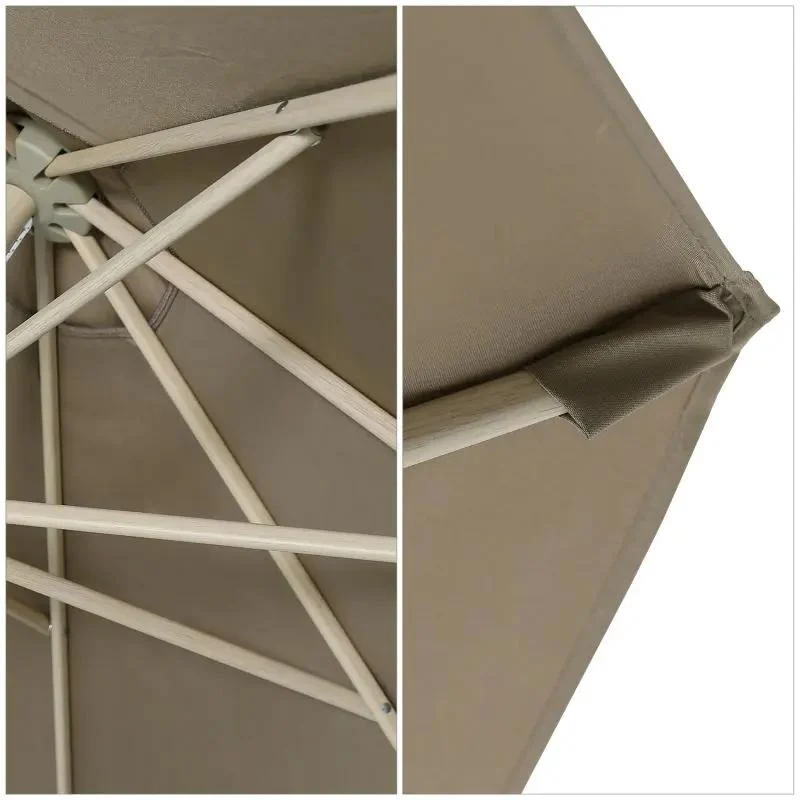 Sekey 300 cm Sonnenschirm mit Kurbel, Sonnenschutz UV50+, aus Holz-Metall