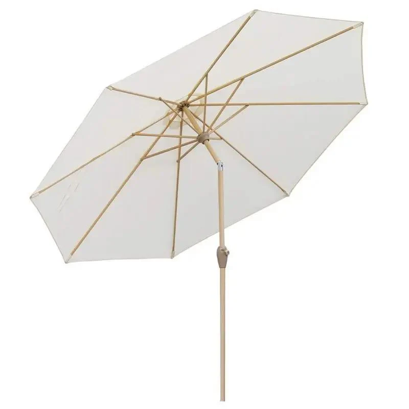 Sekey 300 cm Sonnenschirm mit Kurbel, Sonnenschutz UV50+, aus Holz-Metall