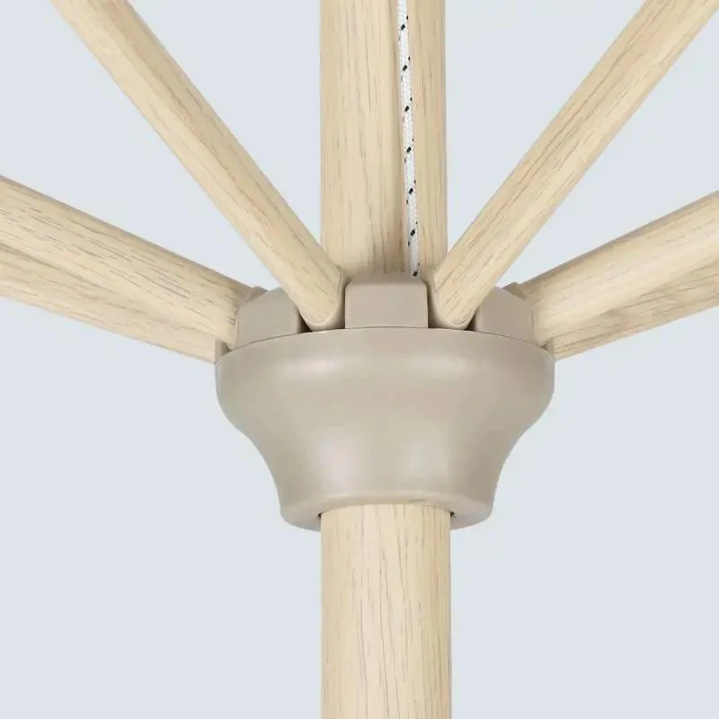 Sekey 300 cm Sonnenschirm mit Kurbel, Sonnenschutz UV50+, aus Holz-Metall