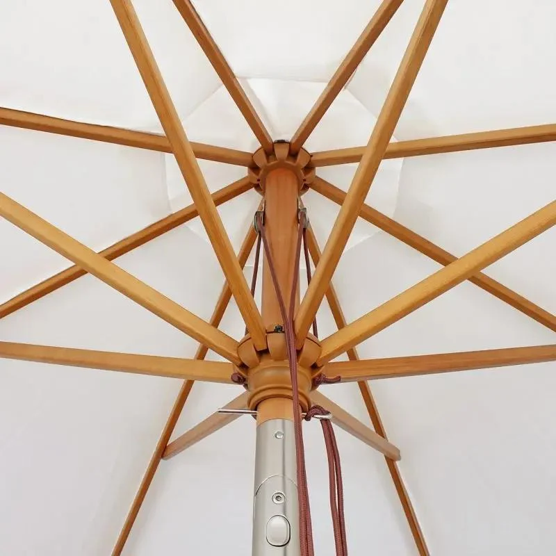 Sekey 300 cm Holz Sonnenschirm mit Volant, Sonnenschutz UV50+