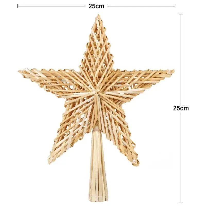 Salcar Christbaumspitze Strohstern Weihnachtsbaum Dekoration für Weihnachten, Tannenbaumspitze für den Christbaum, 25cm