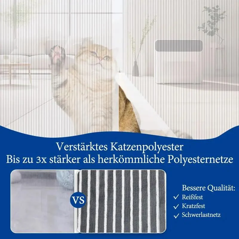 Sekey Kratzfest Magnet Fliegengitter Tür aus Polyester, Weiß