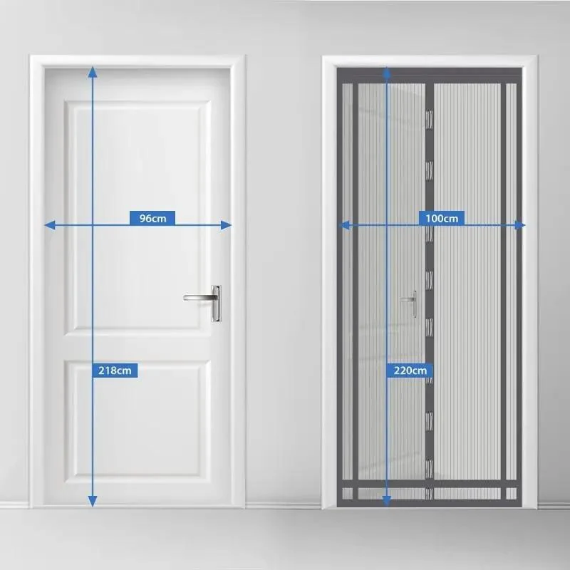 Sekey Zuschneidbar Magnet Fliegengitter Tür aus Polyester, Grau