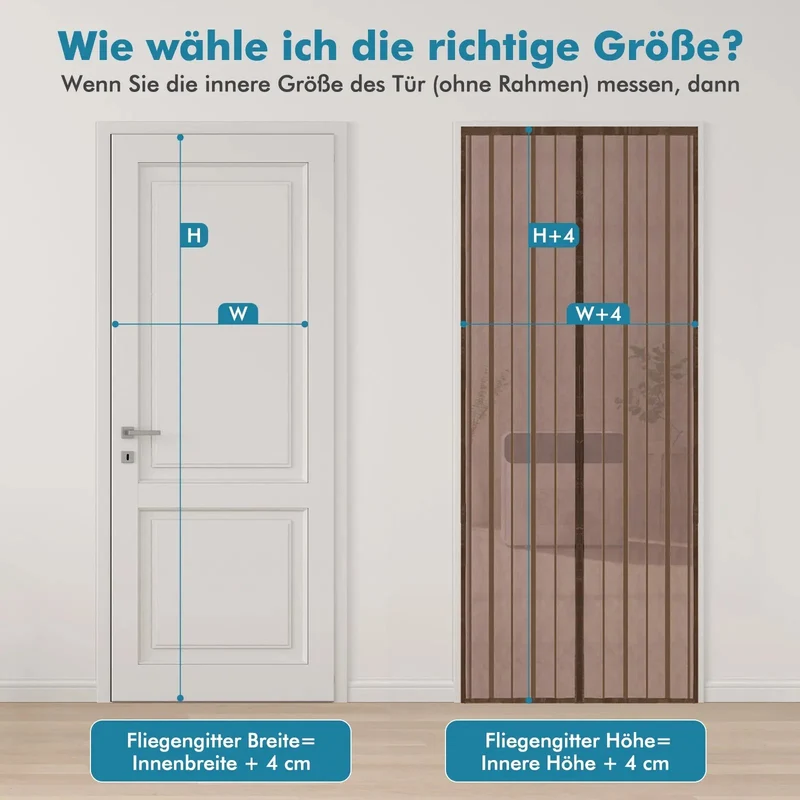 Sekey Magnet Fliegengitter Tür aus Polyester, mit Bändern, Braun