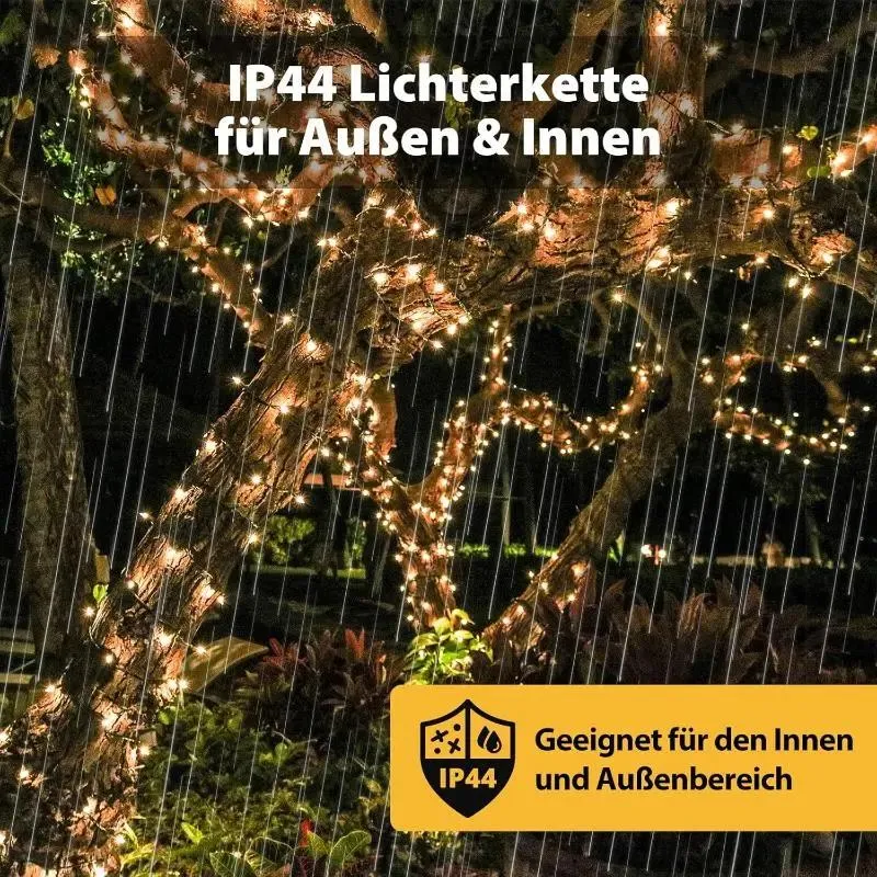 Salcar 5/10/15/23/40/60/80/100m Lichterkette, 50/150/220/360/640/1000/1330/1660 LEDs, 31V GS-zertifizierte Stromversorgung