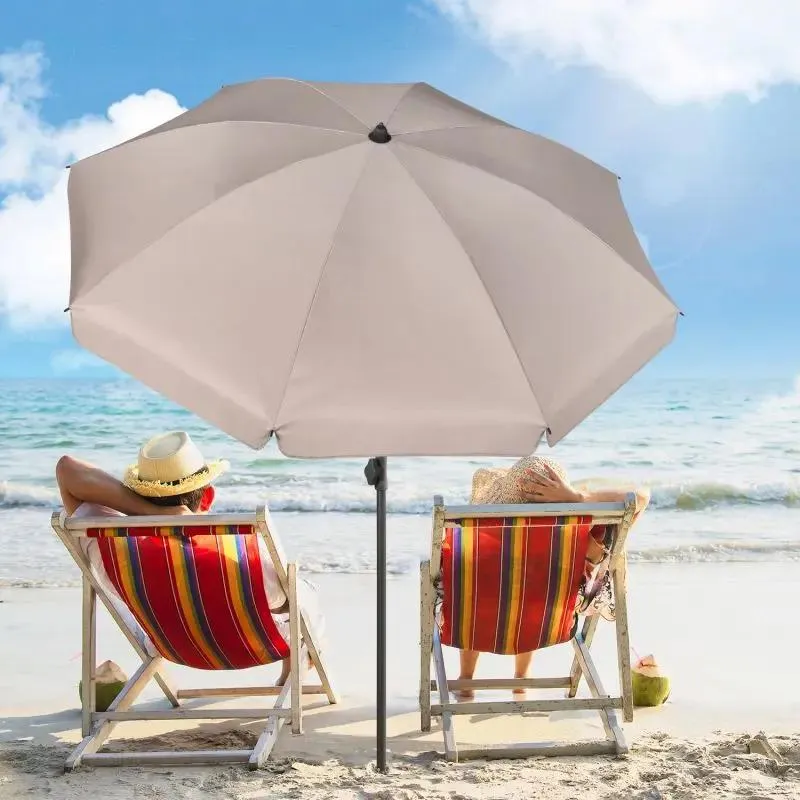 Sekey 180 cm Strandschirm mit Schutzhülle und Bodenhülse, Sonnenschutz UV50+
