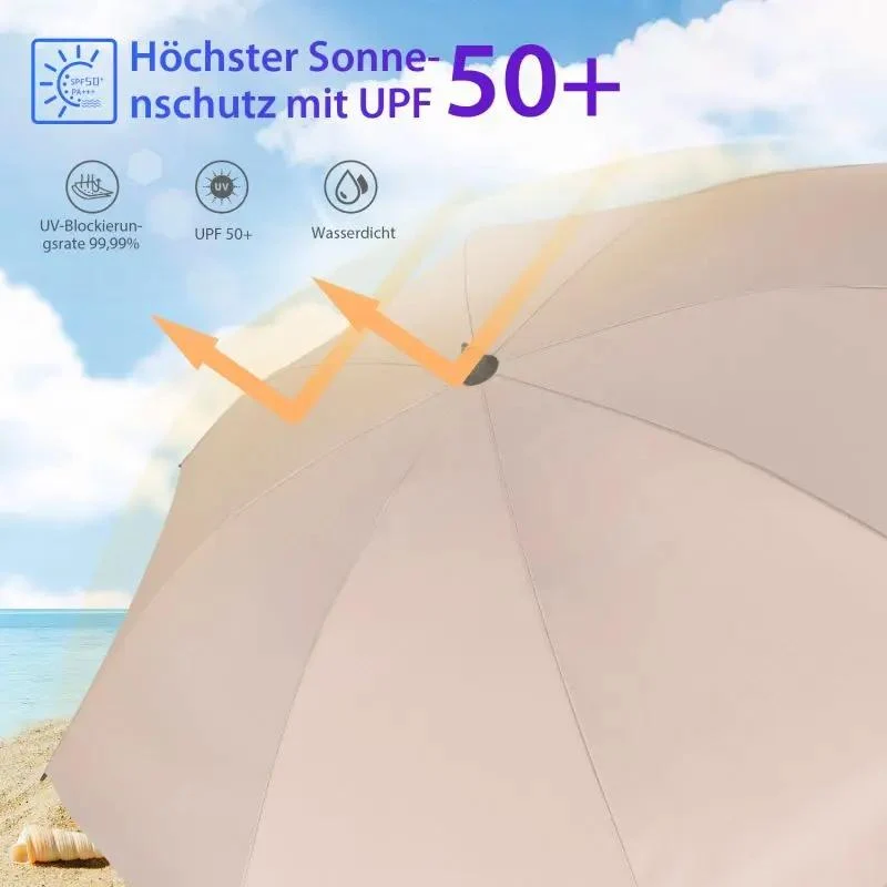 Sekey 180 cm Strandschirm mit Schutzhülle und Bodenhülse, Sonnenschutz UV50+