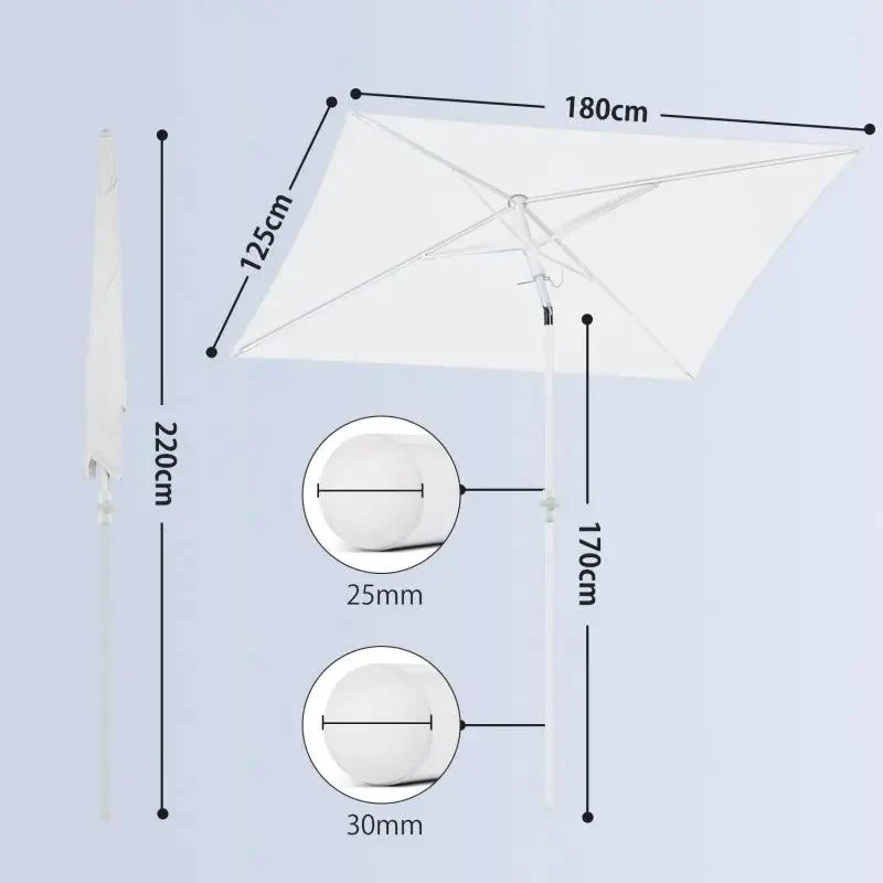 Sekey 180 x 125 cm Balkonschirm Rechteckig mit Schutzhülle, Sonnenschutz UV50+