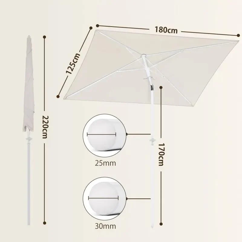 Sekey 180 x 125 cm Balkonschirm Rechteckig mit Schutzhülle, Sonnenschutz UV50+