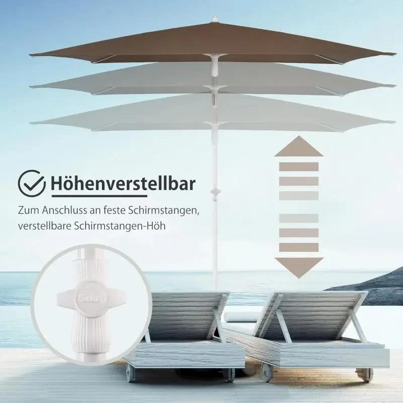 Sekey 180 x 125 cm Balkonschirm Rechteckig mit Schutzhülle, Sonnenschutz UV50+
