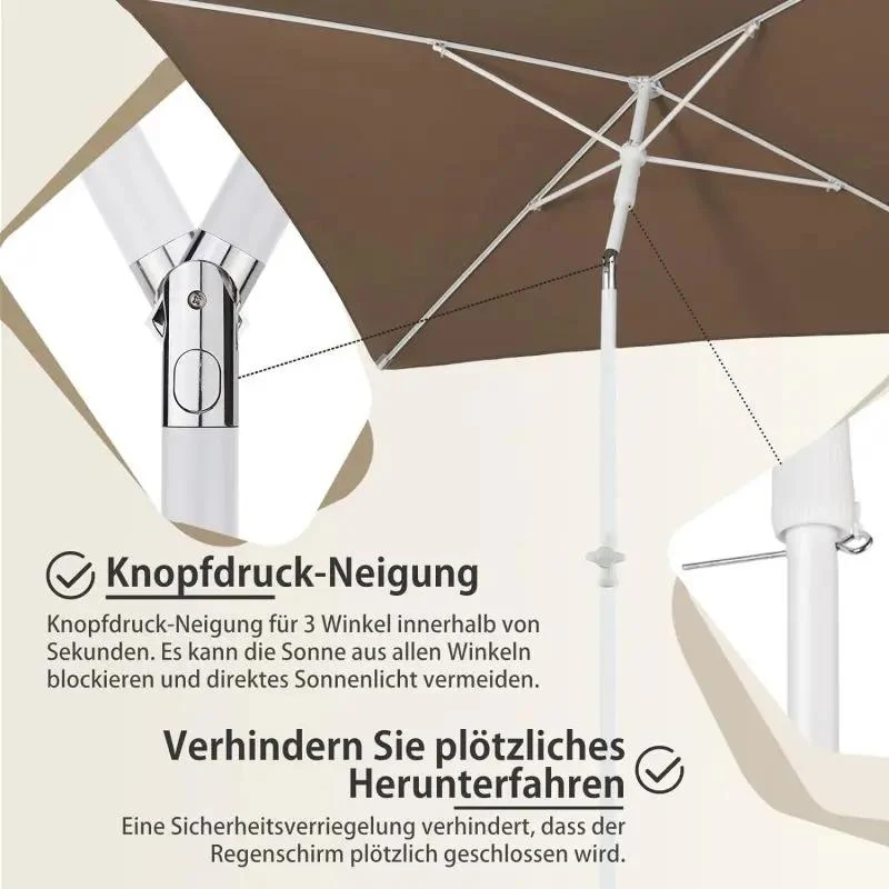 Sekey 180 x 125 cm Balkonschirm Rechteckig mit Schutzhülle, Sonnenschutz UV50+