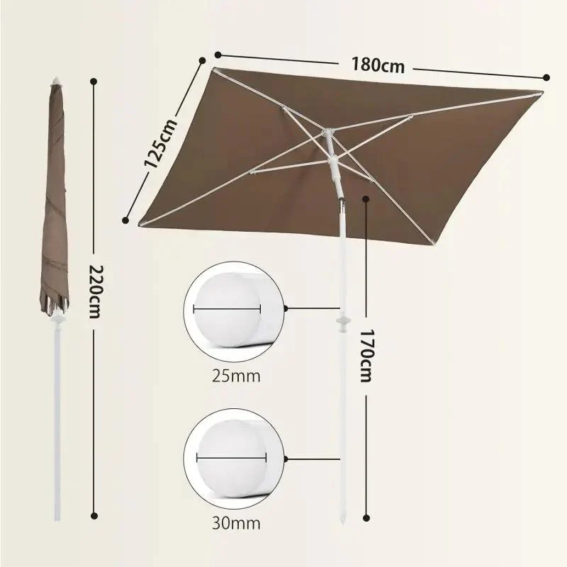 Sekey 180 x 125 cm Balkonschirm Rechteckig mit Schutzhülle, Sonnenschutz UV50+
