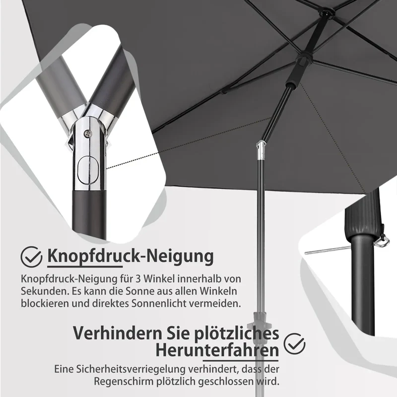 Sekey 180 x 125 cm Balkonschirm Rechteckig mit Schutzhülle, Sonnenschutz UV50+