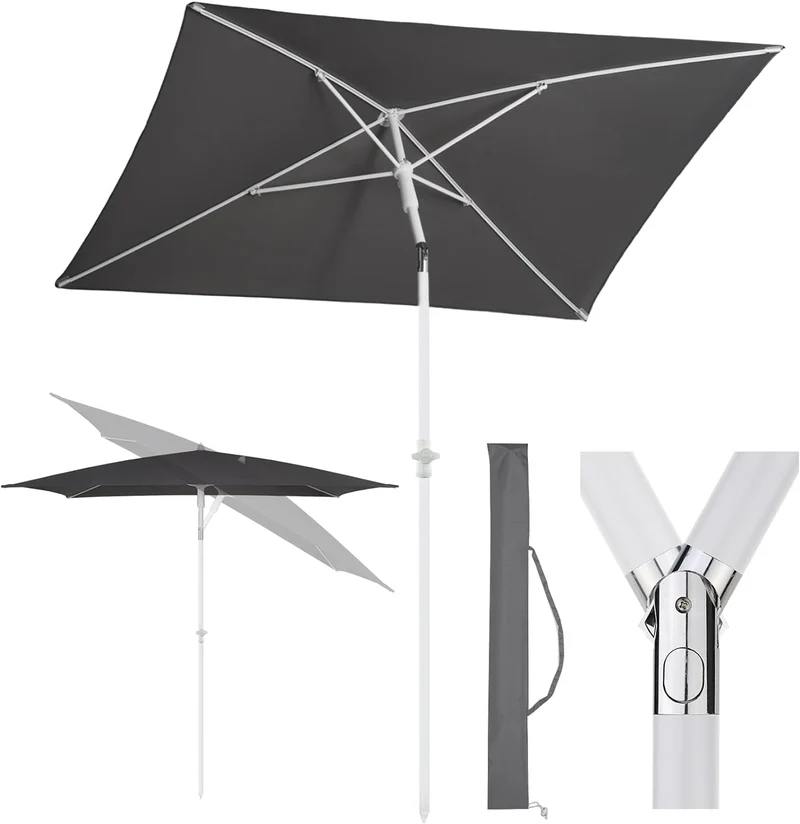 Sekey 180 x 125 cm Balkonschirm Rechteckig mit Schutzhülle, Sonnenschutz UV50+