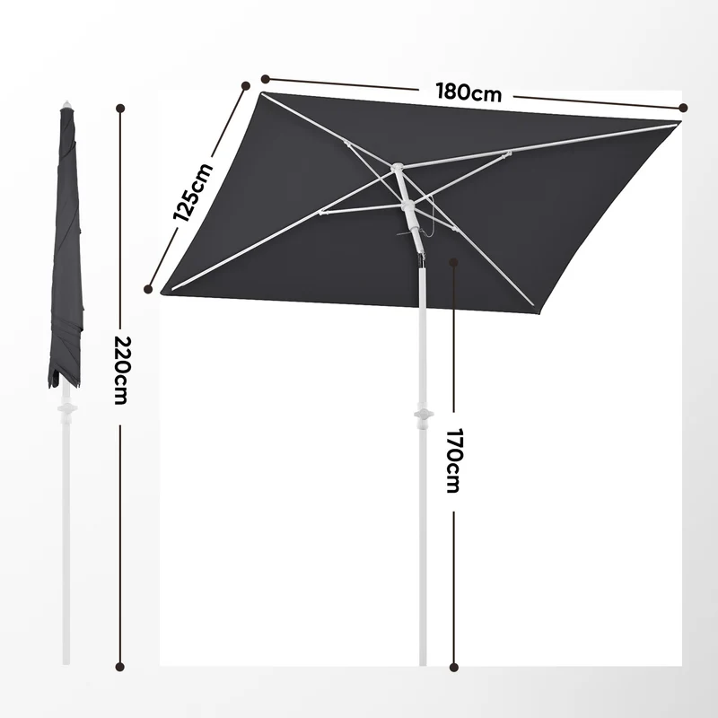 Sekey 180 x 125 cm Balkonschirm Rechteckig mit Schutzhülle, Sonnenschutz UV50+