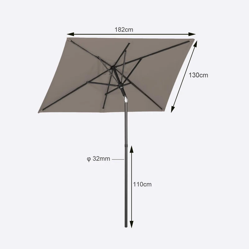 Sekey 180 x 130 cm Balkonschirm Rechteckig, Sonnenschutz UV50+