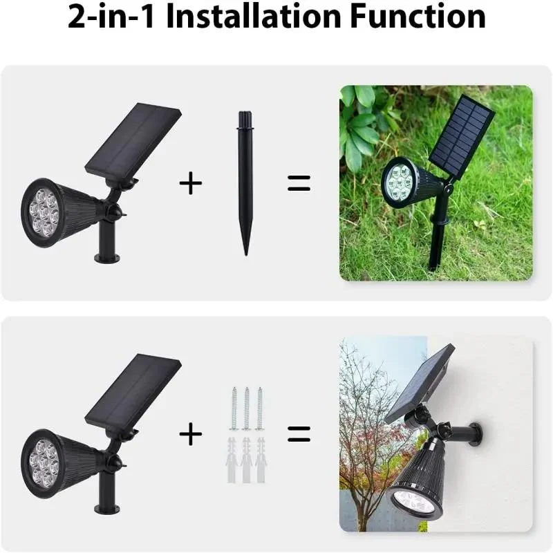 Salcar 2er Set LED Solar Gartenleuchte, mit 1800 mAh Akku