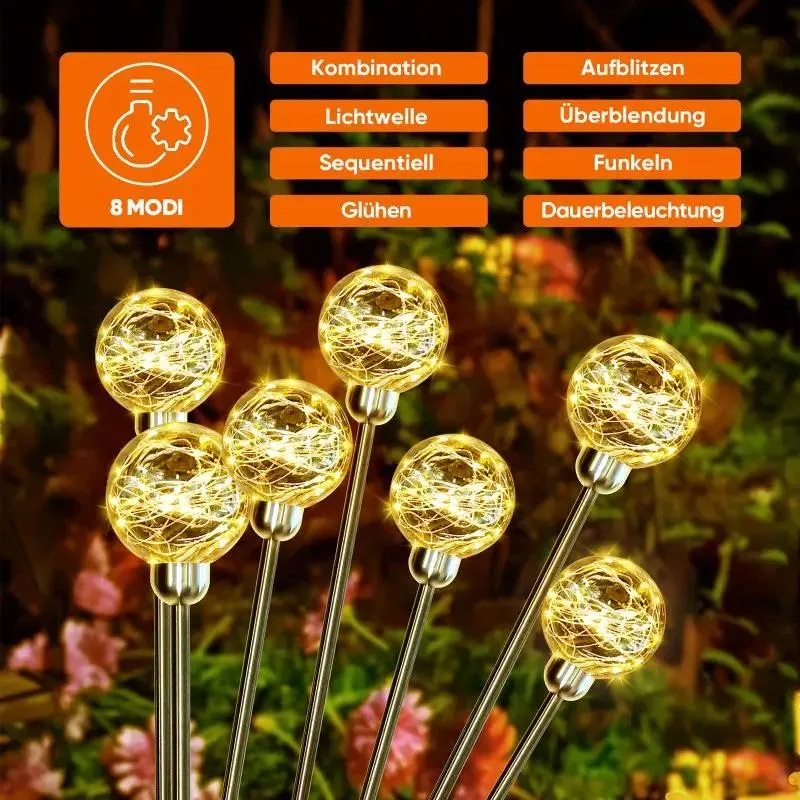 Salcar 2er/4er Set LED Solar Gartenleuchte mit Wunschkugel-Effekt
