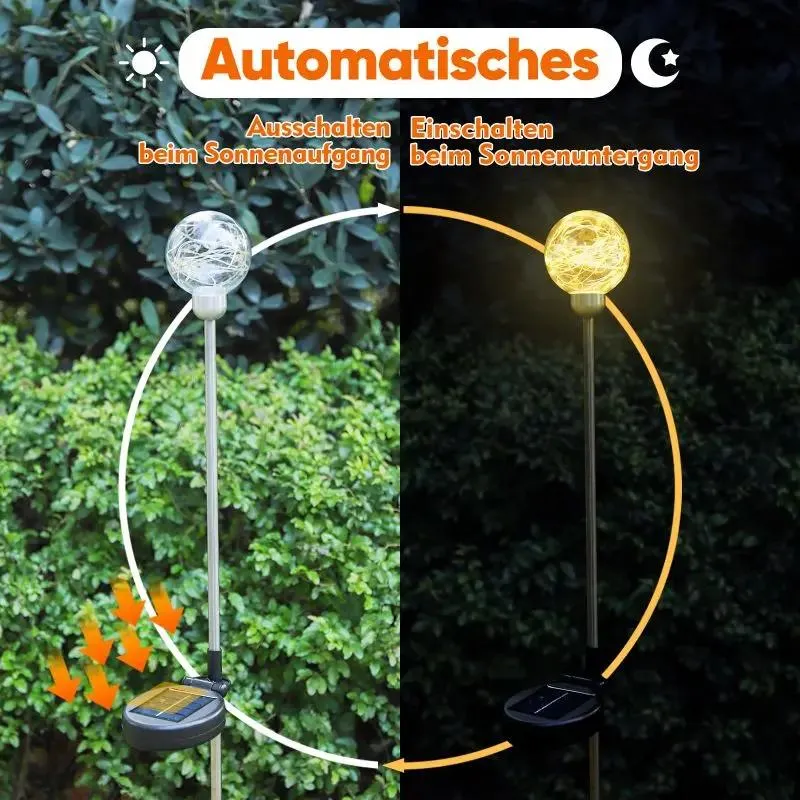 Salcar 2er/4er Set LED Solar Gartenleuchte mit Wunschkugel-Effekt