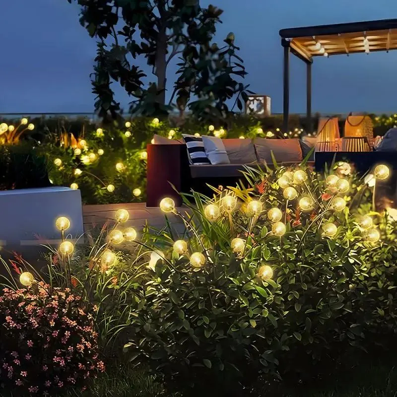 Salcar 2er Set LED Solar Gartenleuchte mit Blasen-Kugeln
