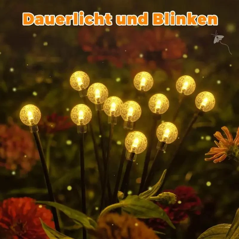 Salcar 2er Set LED Solar Gartenleuchte mit Blasen-Kugeln