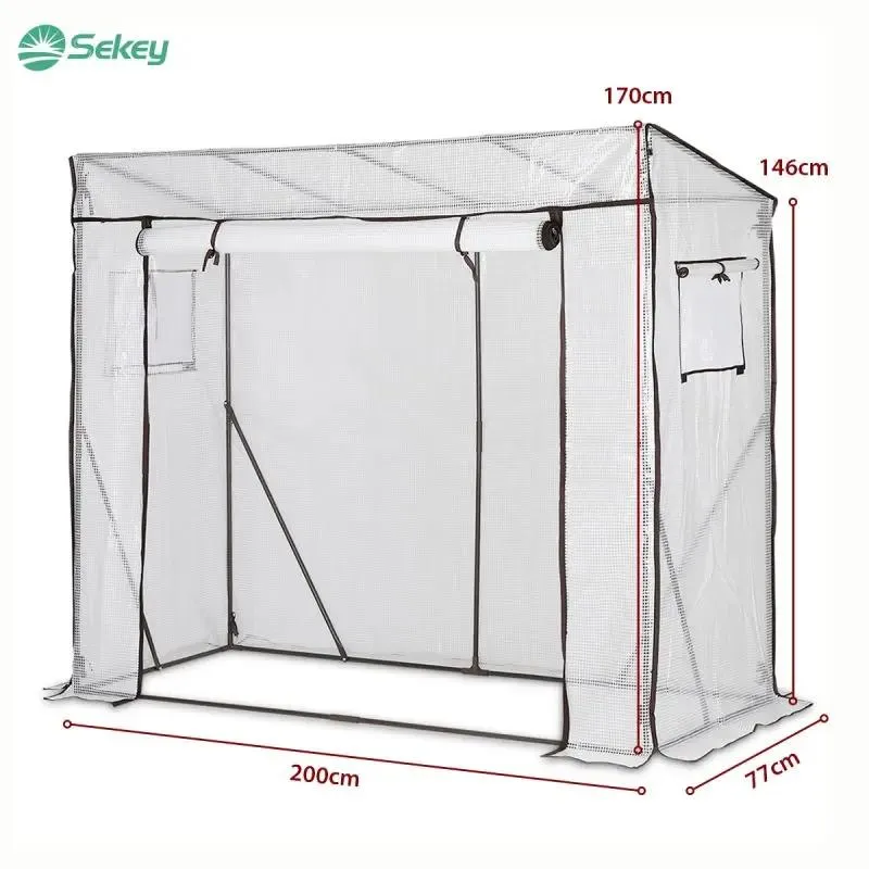 Sekey Foliengewächshaus mit Schrägdach, 200 cm x 77 cm x 146/169 cm