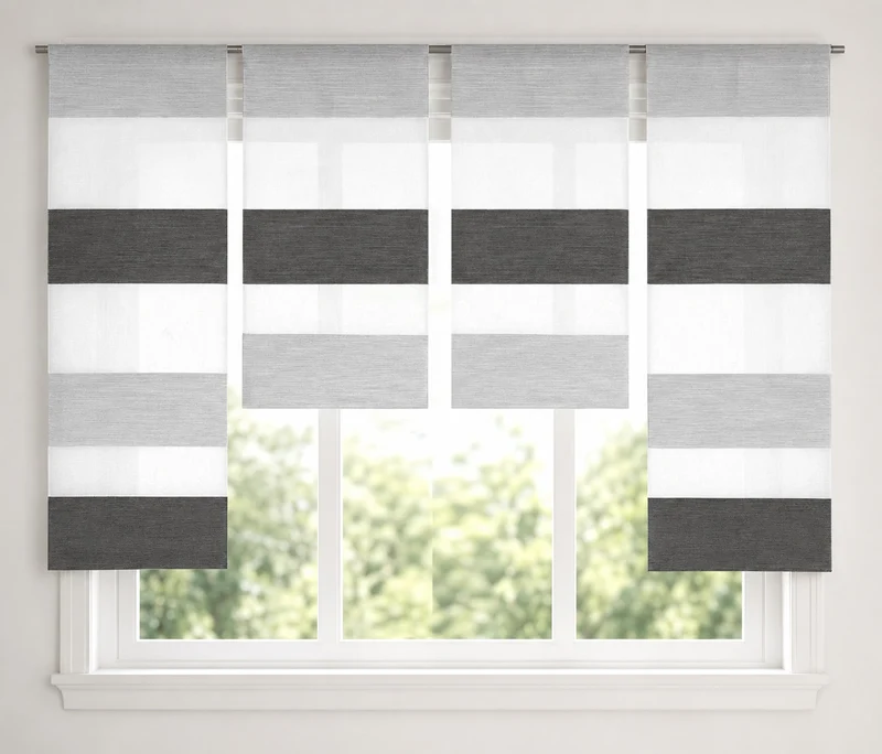 Design Mini Flächenvorhang Set anthrazit grau 2291