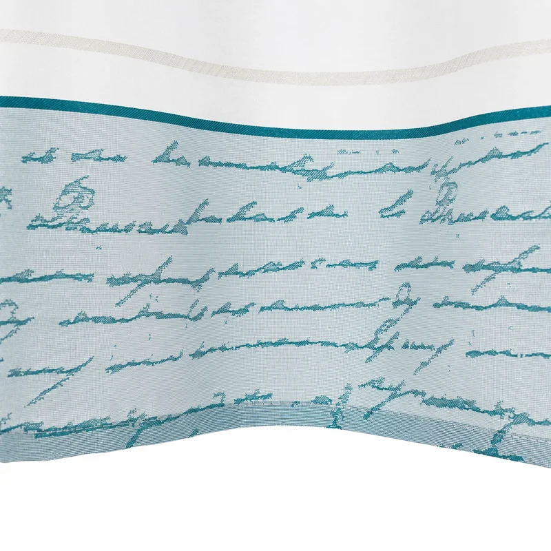 Design Schlaufen Scheibengardine weiß-petrol-grau BxH 50x140cm 2288
