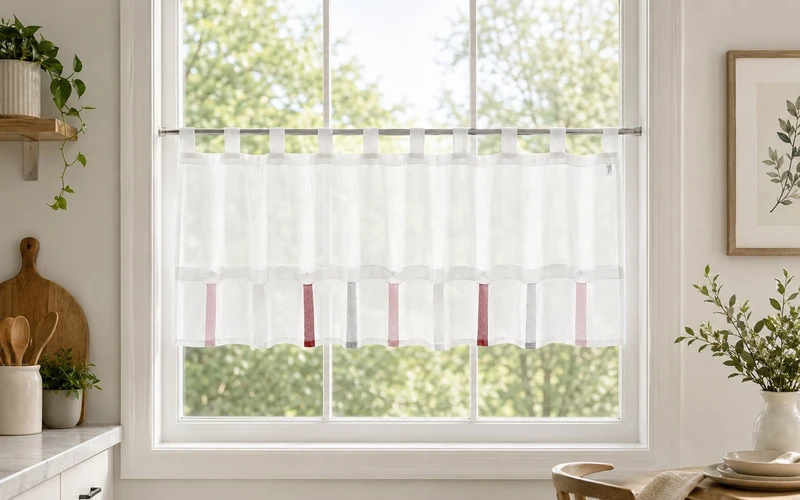 Design Schlaufen Scheibengardine rose taupe BxH 45x150cm