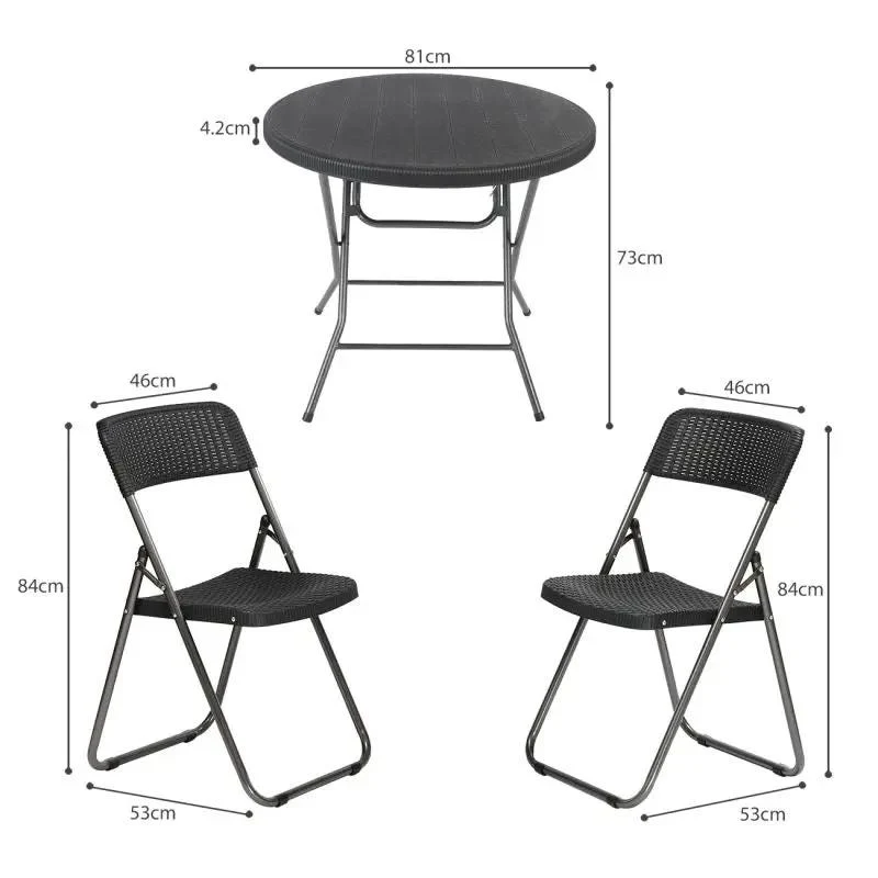 Sekey 3-teilig Balkonset, 2 Klappstuhl und Klapptisch, OF5
