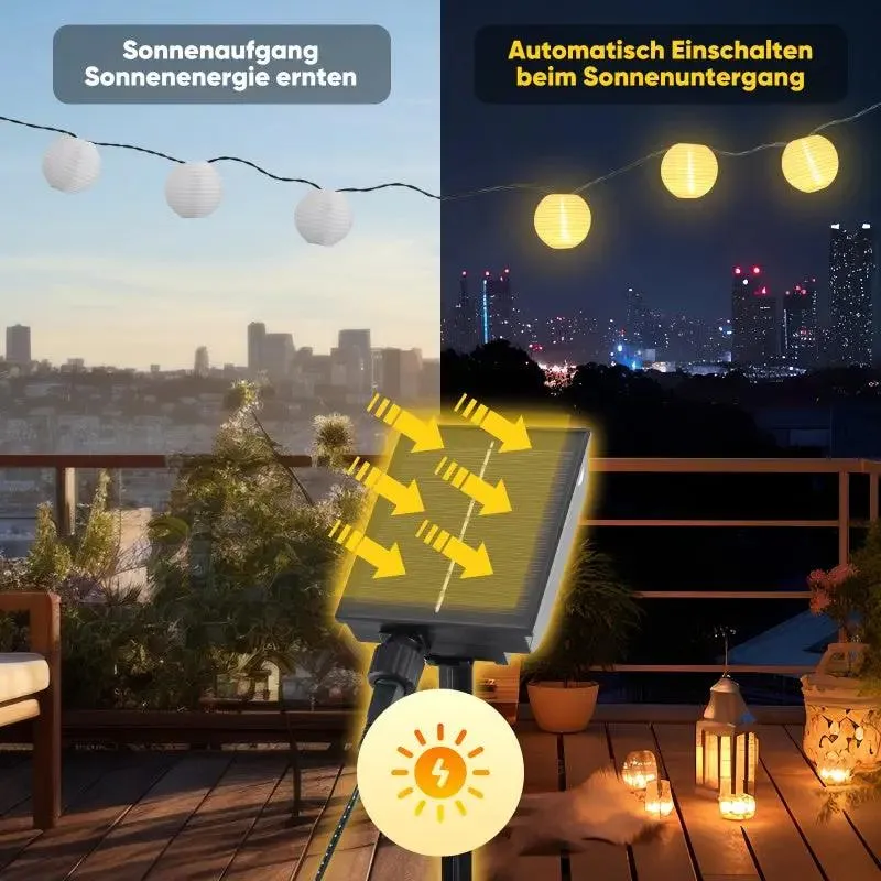 Salcar 5 m/15 m/20 m Solar Lampions Lichterkette, 20/50/80 LEDs