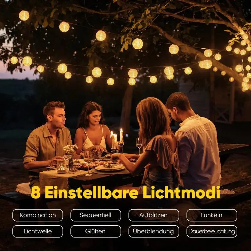 Salcar 5 m/15 m/20 m Solar Lampions Lichterkette, 20/50/80 LEDs