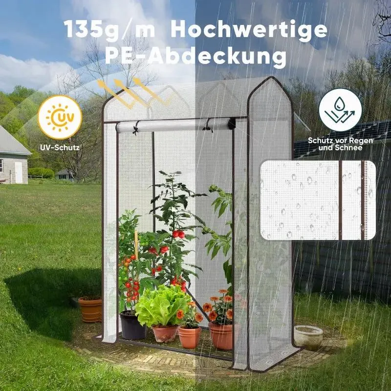 Sekey Foliengewächshaus mit Spitzdach, 100 x 50 x 150 cm