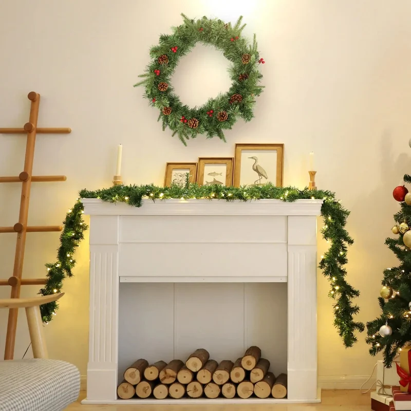 Salcar 3/5/10 m PVC Weihnachtsgirlande mit mit LED Lampen